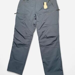 TSLA Men's Snow Ski Softshell Cargo Pants Fleece Lined 34/32